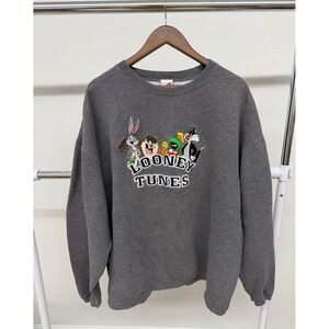 Vintage Warner Brothers Looney Tunes Grey Sweatshirt Size XXXL